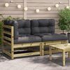 vidaXL Patio Sofa with Cushions 2-Seater Impregnated Wood Pine