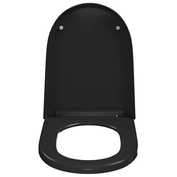 vidaXL Soft-close Toilet Seat with Quick-release Design Black
