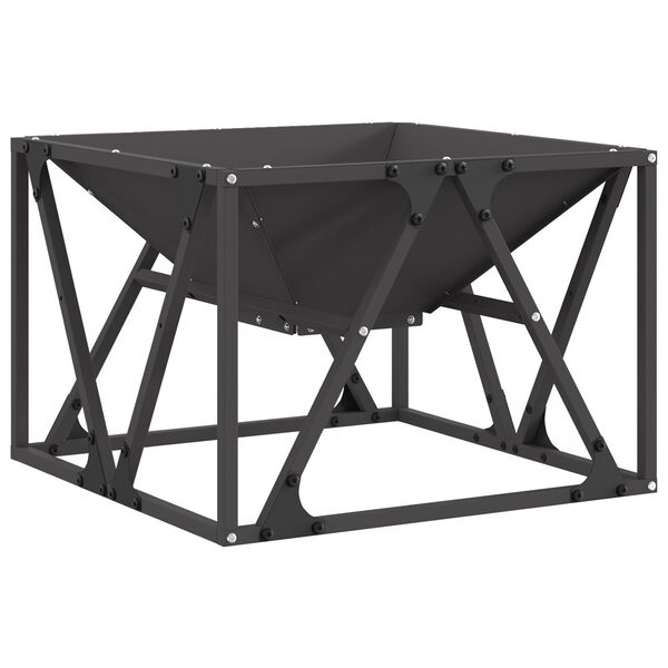 vidaXL Fire Pit Black 19.69 x 19.69 x 13.78 in Steel
