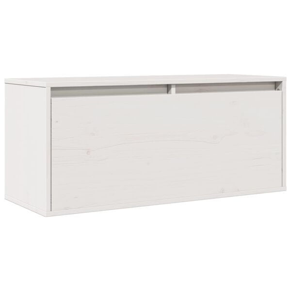 vidaXL Wall Cabinet White Solid Pinewood 31.5 x 11.8 x 13.8 in