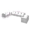 vidaXL Garden Lounge Set Grey PE Rattan, Powder-coated Steel, Plastic