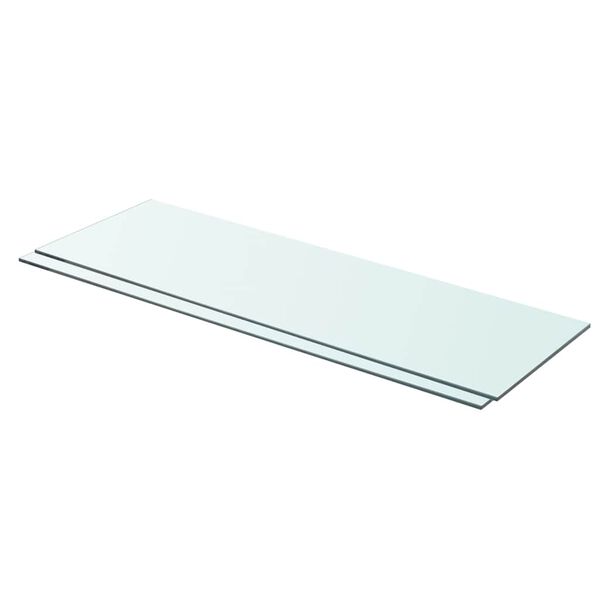 vidaXL Glass Panel Set of 2 Clear Tempered glass 31.5 x 9.8 in