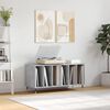 vidaXL Record Cabinet Concrete Grey Engineered Wood, Iron