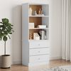 vidaXL Bookcase White Solid pine wood Tall Bookcase Rectangular