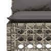 vidaXL Patio Sofa Armless with Cushions Grey Poly Rattan