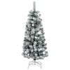 vidaXL Artificial Hinged Christmas Tree Green and white PVC, iron