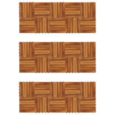 vidaXL Decking Tiles Vertical Pattern 11.8"x11.8" Acacia Set of 30
