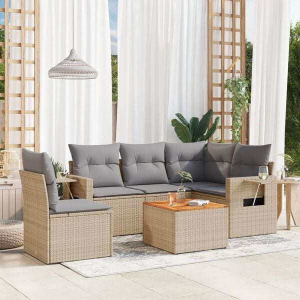 vidaXL Garden Sofa Set Mix Beige