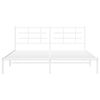vidaXL Bed Frame White Powder-Coated Steel Double Bed Frame