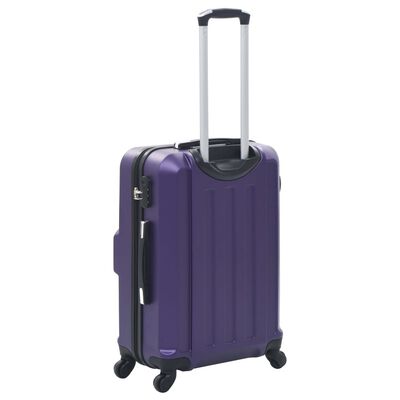 vidaXL Hardcase Trolley Set 3 pcs Purple ABS