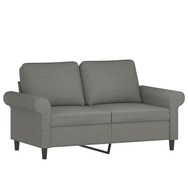vidaXL 2-seater Sofa Dark grey Fabric (100% polyester), metal, plywood