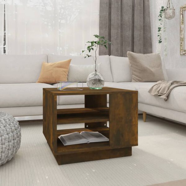 vidaXL Coffee Table Smoked Oak Engineered Wood Medium Coffee Table
