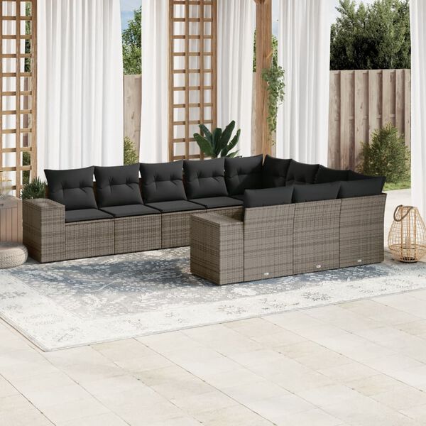 vidaXL Garden Sofa Set Gray