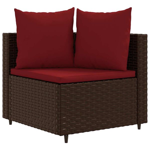 vidaXL Patio Sofa Set Set of 6 Brown