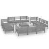 vidaXL Garden Lounge Set Gray Solid Pine Wood Large Modular