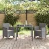 vidaXL Garden Chair 2 pcs Light Grey 20.87 x 19.29 x 33.46 in