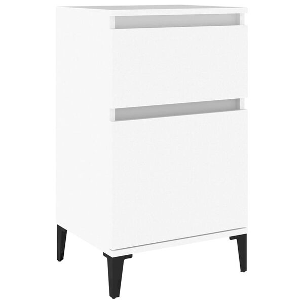 vidaXL Bedside Cabinet White Engineered Wood 15.7x13.8x27.6 in