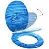 vidaXL WC Toilet Seats with Soft Close Lid 2 pcs MDF Blue Water Drop Design (2x146913)