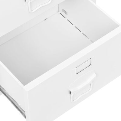 vidaXL Industrial Desk with Drawers White 41.3"x20.5"x29.5" Steel