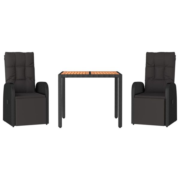 vidaXL Garden Dining Set Black