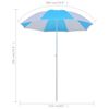 vidaXL Beach Umbrella Shelter Blue and White 70.9" Fabric