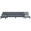 vidaXL L-shaped Sofa Bed Dark grey Velvet (100% polyester), plywood Large