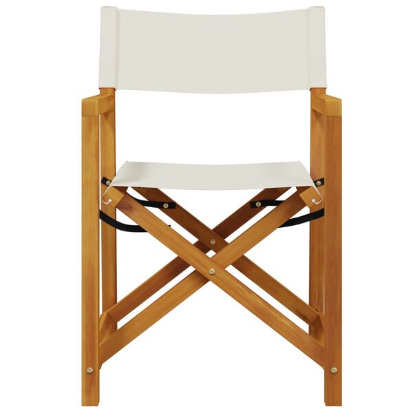vidaXL Folding Director Chair Set of 2 Cream white