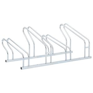 vidaXL Bicycle Stand for 4 Bikes Floor Freestanding Galvanized Steel