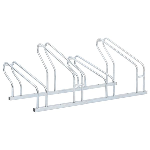 vidaXL Bicycle Stand for 4 Bikes Floor Freestanding Galvanized Steel