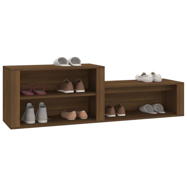 vidaXL Shoe Cabinet Brown Oak Engineered Wood Medium Shoe Cabinet