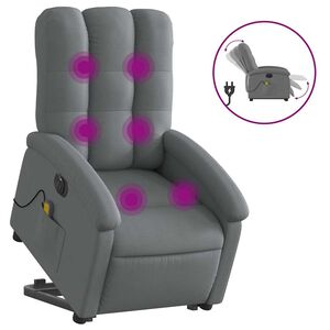 vidaXL Electric Stand Up Massage Recliner Chair Dark Gray