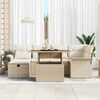 vidaXL Garden Sofa Set with Cushion 7 pcs Beige Poly rattan