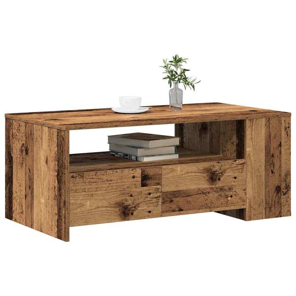 vidaXL Coffee Table Old Wood 40.16 x 21.65 x 17.13 in Engineered Wood