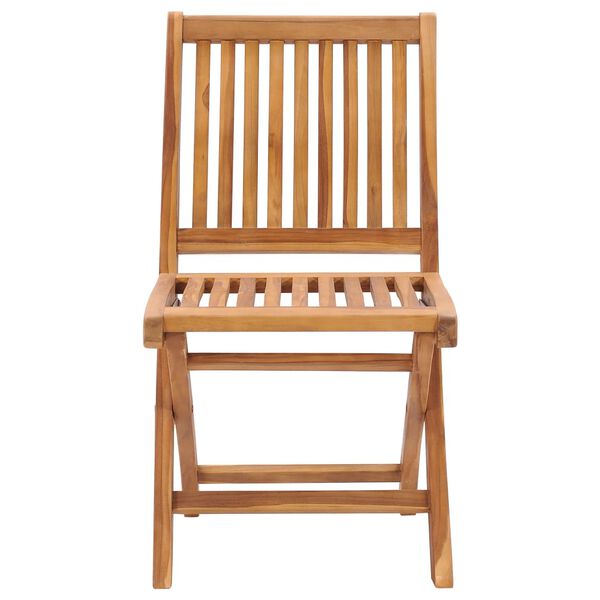 vidaXL Garden Chair Set of 8 Brown Solid Teak Wood Standard Foldable
