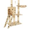 vidaXL Cat Tree Beige with paw prints Particle board, Sisal rope, Soft plush