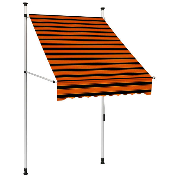 vidaXL Manual Retractable Awning 39.4" Orange and Brown