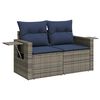 vidaXL 5 Piece Patio Sofa Set with Cushions Gray Poly Rattan