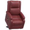 vidaXL Power Lift Massage Recliner Wine Red Faux Leather