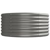 vidaXL Garden Raised Bed Grey Powder-coated steel 88.2 x 31.5 x 14.2 in