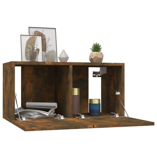 vidaXL TV Cabinet Smoked oak Engineered wood Compact TV Cabinet