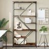 vidaXL Bookshelf Smoked Oak Engineered Wood, Steel 35.8x14.2x69.3 in