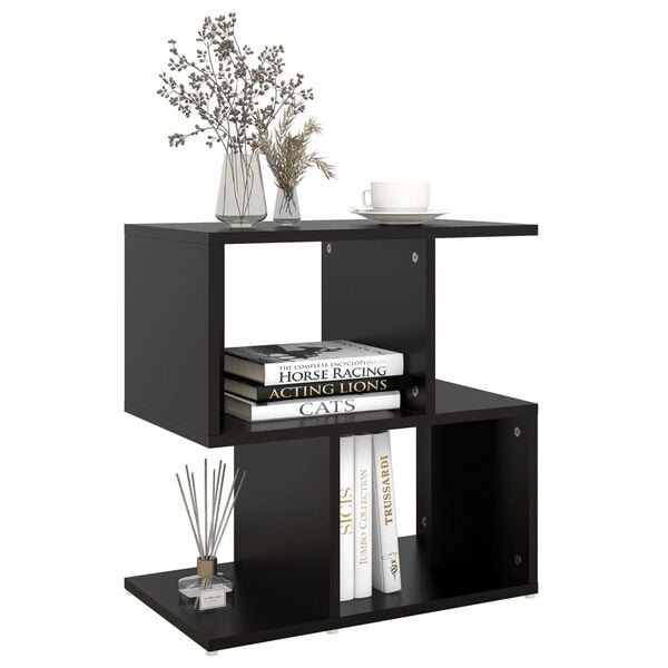 vidaXL Bedside Cabinet Set of 2 Black Engineered Wood