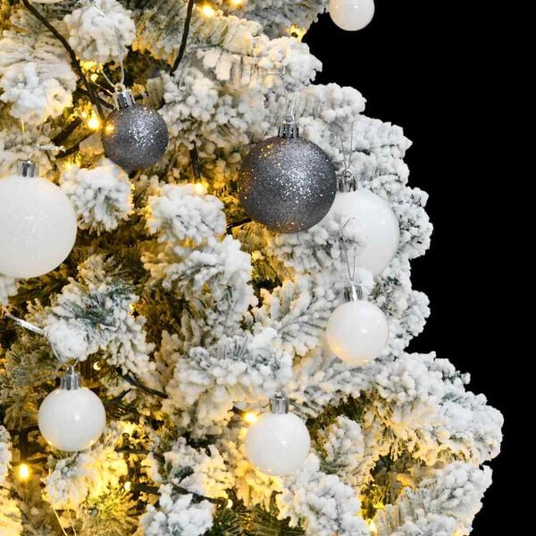 vidaXL Artificial Hinged Christmas Tree 150 LEDs & Ball Set 47.2"