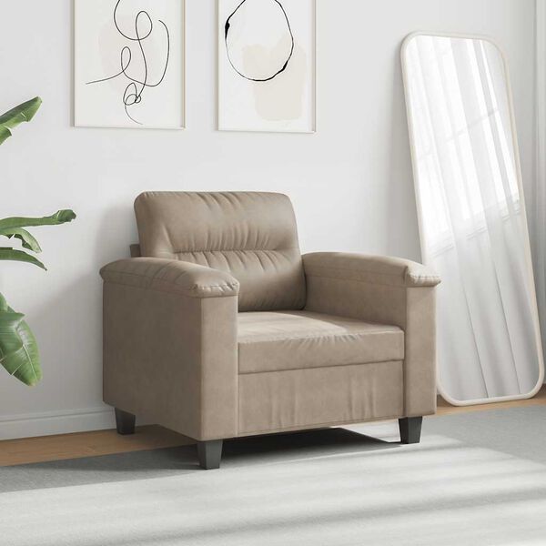 vidaXL Sofa Chair Taupe Microfiber fabric (100% polyester), metal, plywood