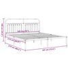 vidaXL Bed Frame White Steel Full Bed Frame Rectangular Modern