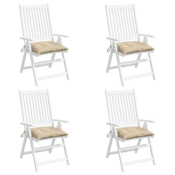 vidaXL Pallet Cushion Set of 4 Beige Oxford fabric (100% polyester)