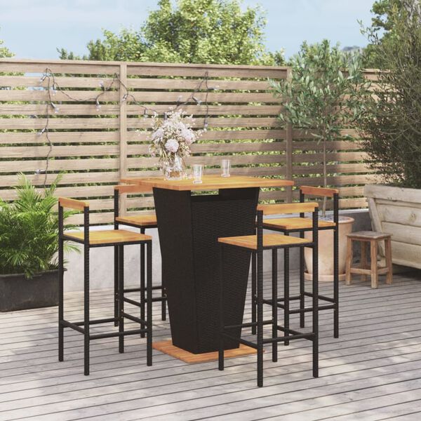 vidaXL Garden Bar Set Black
