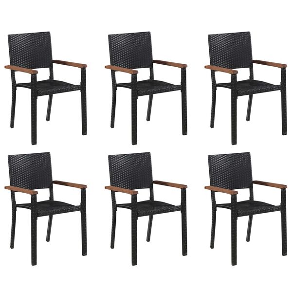 vidaXL 7 Piece Patio Dining Set Black