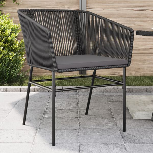 vidaXL Garden Chair Black PE rattan Standard UV-resistant materials