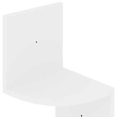 vidaXL Wall Corner Shelf High Gloss White 7.5"x7.5"x48.4" Engineered Wood